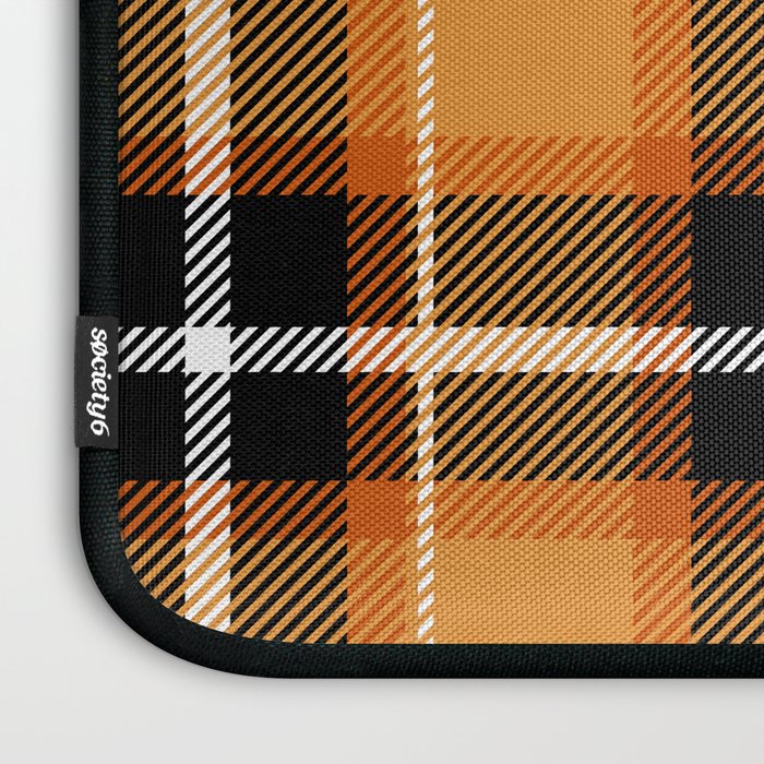 Orange + Black Plaid Laptop Sleeve Gallery Image 3