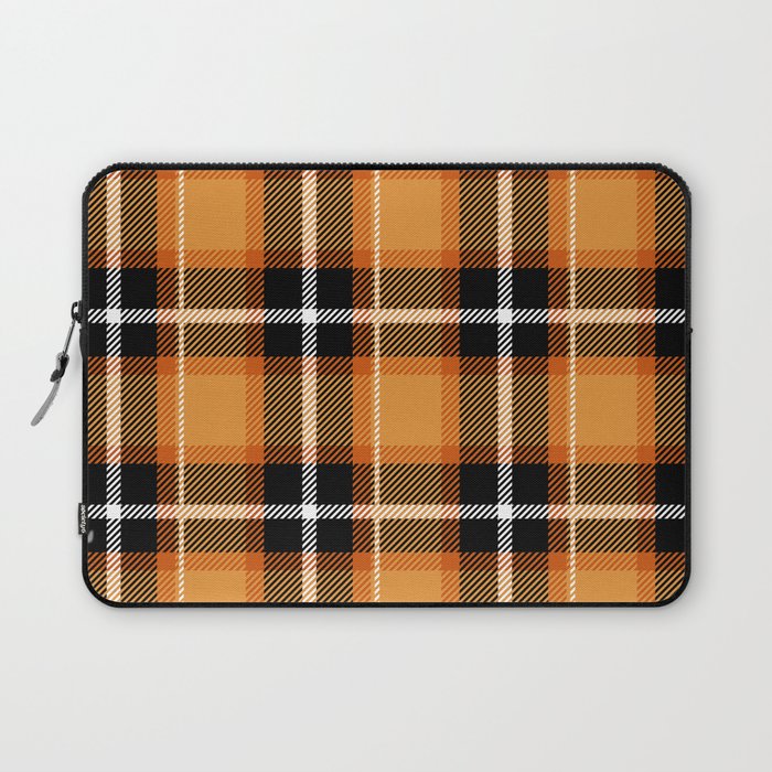 Orange + Black Plaid Laptop Sleeve Gallery Image 1