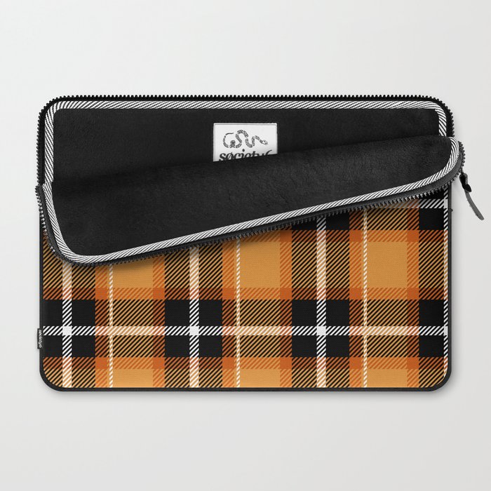 Orange + Black Plaid Laptop Sleeve Gallery Image 2