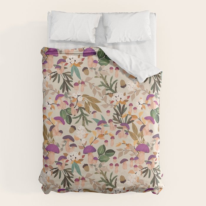 Magic mushroom forest H Duvet Cover Gallery Image 1