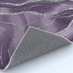 Lavender Agate Silver Glitter Glam #1 (Faux Glitter) #marble #decor #art #society6 Rug Gallery Image 4