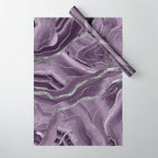 Lavender Agate Silver Glitter Glam #1 (Faux Glitter) #marble #decor #art #society6 Wrapping Paper Gallery Image 1