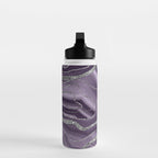 Lavender Agate Silver Glitter Glam #1 (Faux Glitter) #marble #decor #art #society6 Water Bottle Gallery Image 3