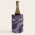 Lavender Agate Silver Glitter Glam #1 (Faux Glitter) #marble #decor #art #society6 Wine Chiller Gallery Image 3
