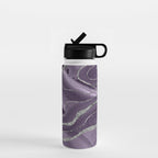 Lavender Agate Silver Glitter Glam #1 (Faux Glitter) #marble #decor #art #society6 Water Bottle Gallery Image 1