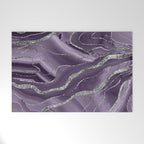 Lavender Agate Silver Glitter Glam #1 (Faux Glitter) #marble #decor #art #society6 Welcome Mat Gallery Image 1
