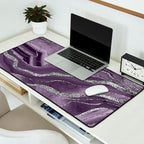 Lavender Agate Silver Glitter Glam #1 (Faux Glitter) #marble #decor #art #society6 Desk Mat Gallery Image 2