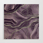 Lavender Agate Silver Glitter Glam #1 (Faux Glitter) #marble #decor #art #society6 Wood Wall Art Gallery Image 1