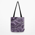 Lavender Agate Silver Glitter Glam #1 (Faux Glitter) #marble #decor #art #society6 Tote Bag Gallery Image 2