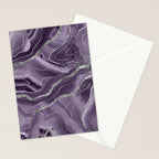 Lavender Agate Silver Glitter Glam #1 (Faux Glitter) #marble #decor #art #society6 Stationery Card Gallery Image 2