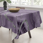 Lavender Agate Silver Glitter Glam #1 (Faux Glitter) #marble #decor #art #society6 Tablecloth Gallery Image 3