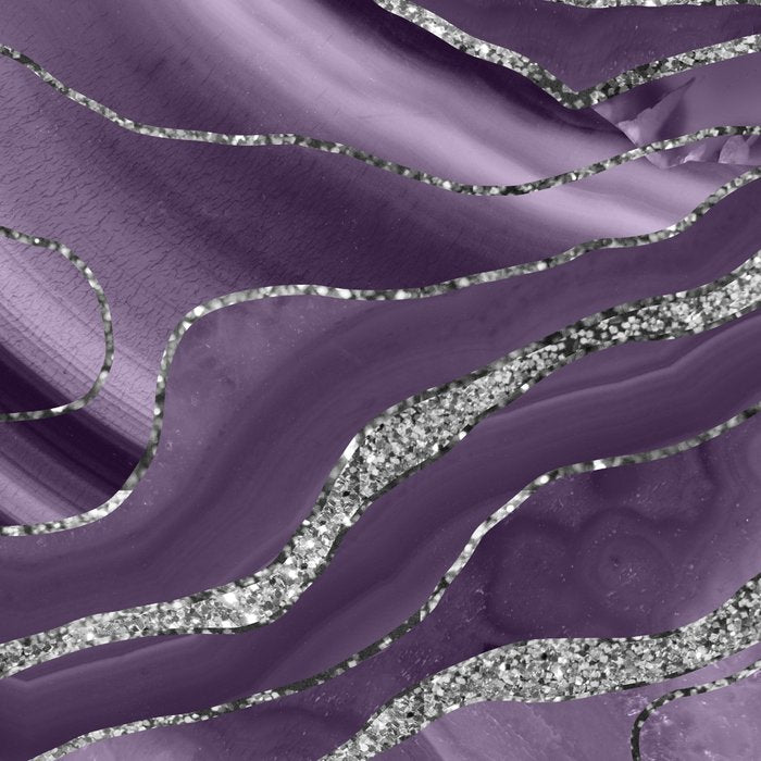 Lavender Agate Silver Glitter Glam #1 (Faux Glitter) #marble #decor #art #society6 Coffee Mug Gallery Image 2