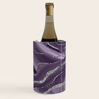 Lavender Agate Silver Glitter Glam #1 (Faux Glitter) #marble #decor #art #society6 Wine Chiller Gallery Image 1