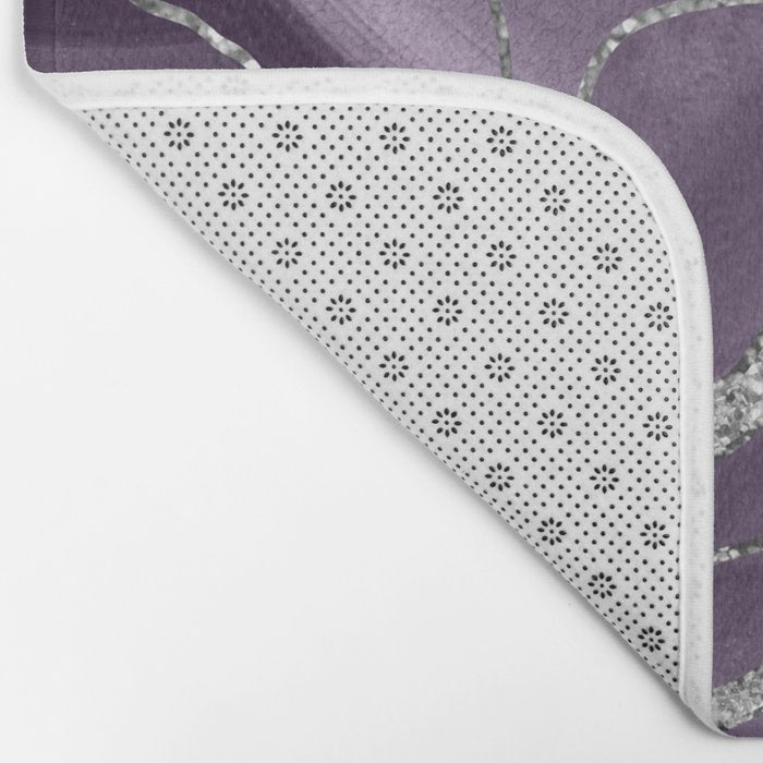 Lavender Agate Silver Glitter Glam #1 (Faux Glitter) #marble #decor #art #society6 Bath Mat Gallery Image 2
