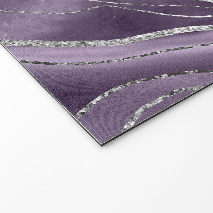 Lavender Agate Silver Glitter Glam #1 (Faux Glitter) #marble #decor #art #society6 Welcome Mat Gallery Image 2