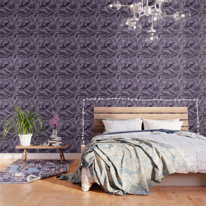 Lavender Agate Silver Glitter Glam #1 (Faux Glitter) #marble #decor #art #society6 Wallpaper Gallery Image 3