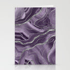 Lavender Agate Silver Glitter Glam #1 (Faux Glitter) #marble #decor #art #society6 Stationery Card Gallery Image 2
