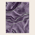 Lavender Agate Silver Glitter Glam #1 (Faux Glitter) #marble #decor #art #society6 Poster Gallery Image 4