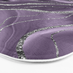 Lavender Agate Silver Glitter Glam #1 (Faux Glitter) #marble #decor #art #society6 Bath Mat Gallery Image 3