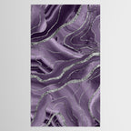 Lavender Agate Silver Glitter Glam #1 (Faux Glitter) #marble #decor #art #society6 Tablecloth Gallery Image 2