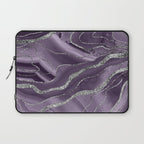 Lavender Agate Silver Glitter Glam #1 (Faux Glitter) #marble #decor #art #society6 Laptop Sleeve Gallery Image 1