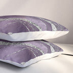 Lavender Agate Silver Glitter Glam #1 (Faux Glitter) #marble #decor #art #society6 Pillow Sham Gallery Image 3