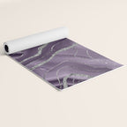 Lavender Agate Silver Glitter Glam #1 (Faux Glitter) #marble #decor #art #society6 Yoga Mat Gallery Image 2
