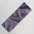 Lavender Agate Silver Glitter Glam #1 (Faux Glitter) #marble #decor #art #society6 Yoga Mat Gallery Image 1