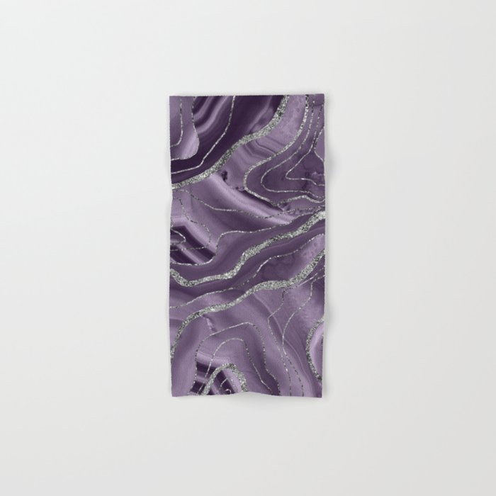 Lavender Agate Silver Glitter Glam #1 (Faux Glitter) #marble #decor #art #society6 Bath Towel Gallery Image 1