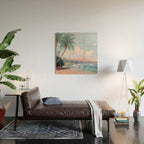 Waikiki Beach, Diamond Head, Oahu landscape painting by D. Howard Hitchcock Wood Wall Art Gallery Image 2