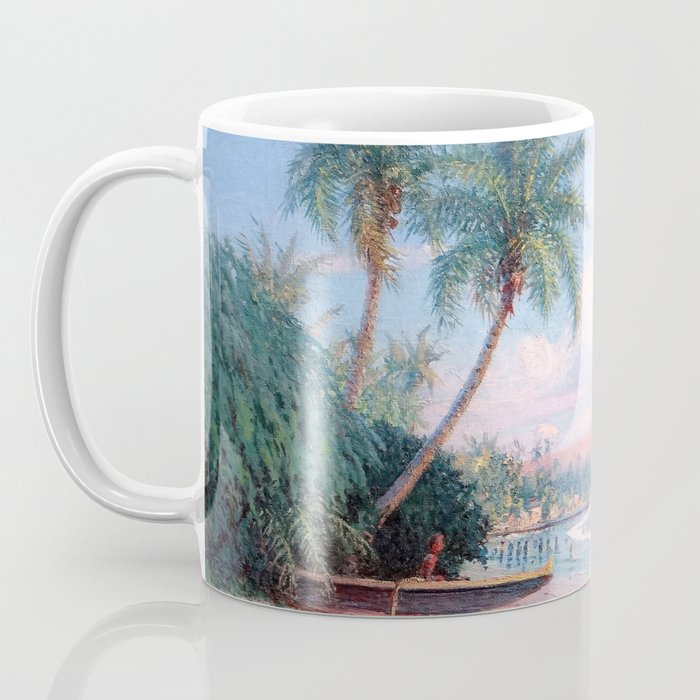 Waikiki Beach, Diamond Head, Oahu landscape painting by D. Howard Hitchcock Coffee Mug Gallery Image 3