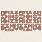 Mid Century Modern Geometric 04 Mocha Mousse Desk Mat Gallery Image 3