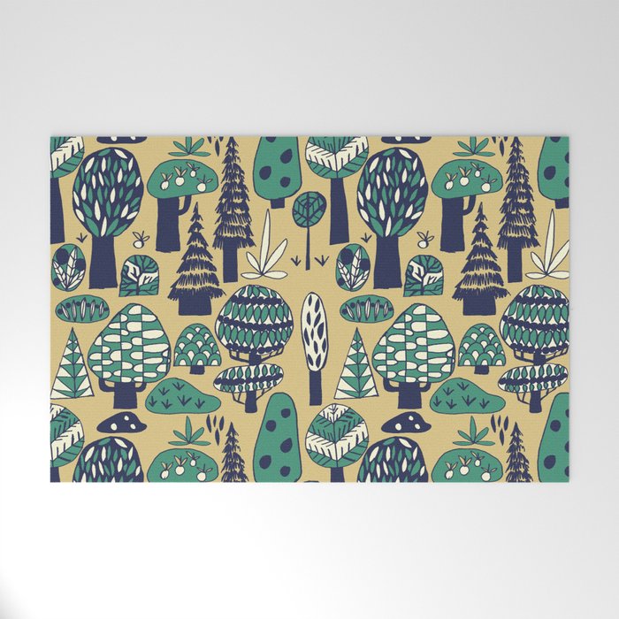 Whimsical tropical jungle pattern Welcome Mat Gallery Image 1