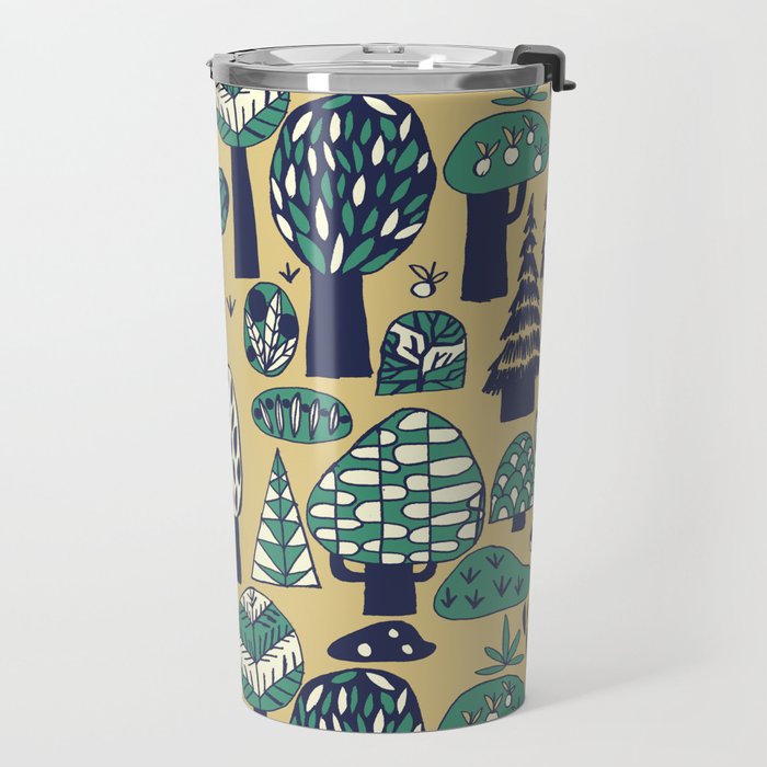 Whimsical tropical jungle pattern Travel Mug Gallery Image 2