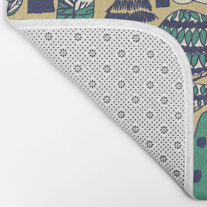 Whimsical tropical jungle pattern Bath Mat Gallery Image 2