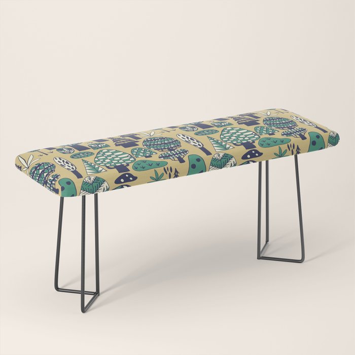 Whimsical tropical jungle pattern Bench Gallery Image 1
