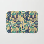 Whimsical tropical jungle pattern Bath Mat Gallery Image 1