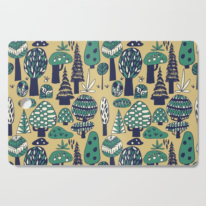 Whimsical tropical jungle pattern Cutting Board Gallery Image 1