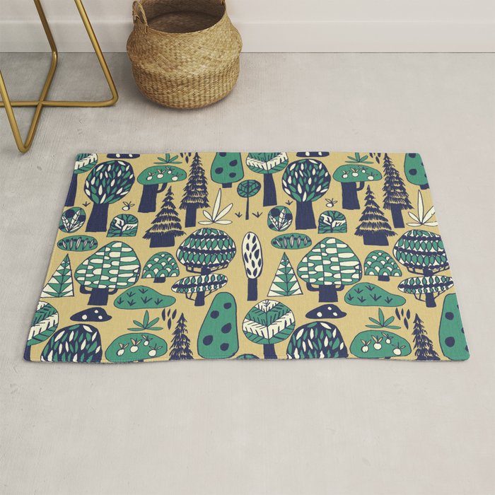 Whimsical tropical jungle pattern Rug Gallery Image 1