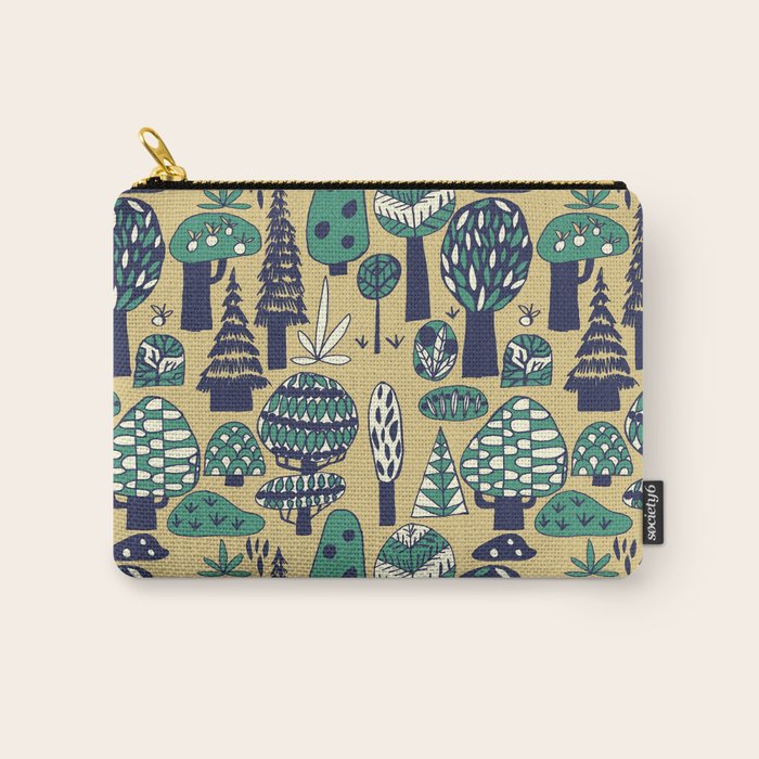 Whimsical tropical jungle pattern Carry All Pouch Gallery Image 1