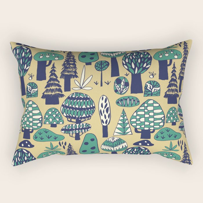 Whimsical tropical jungle pattern Rectangular Pillow Gallery Image 2