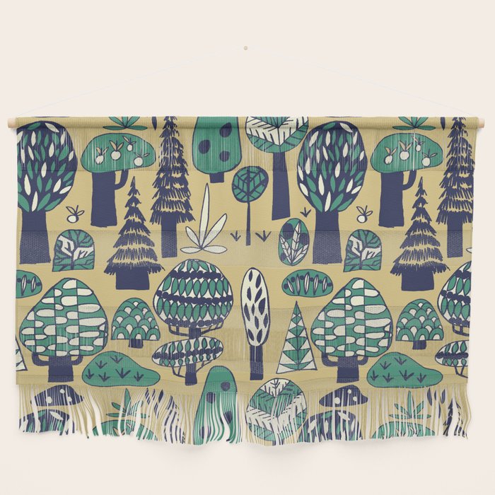 Whimsical tropical jungle pattern Wall Hanging Gallery Image 1