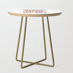 AMAZING THINGS HAPPEN WHEN YOU TRY rainbow watercolor Side Table Gallery Image 1