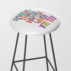 AMAZING THINGS HAPPEN WHEN YOU TRY rainbow watercolor Stool Gallery Image 2
