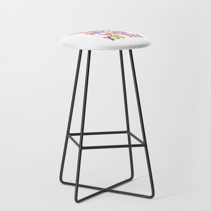 AMAZING THINGS HAPPEN WHEN YOU TRY rainbow watercolor Stool Gallery Image 1