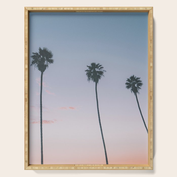 palm trees sunset iv Serving Tray Gallery Image 1