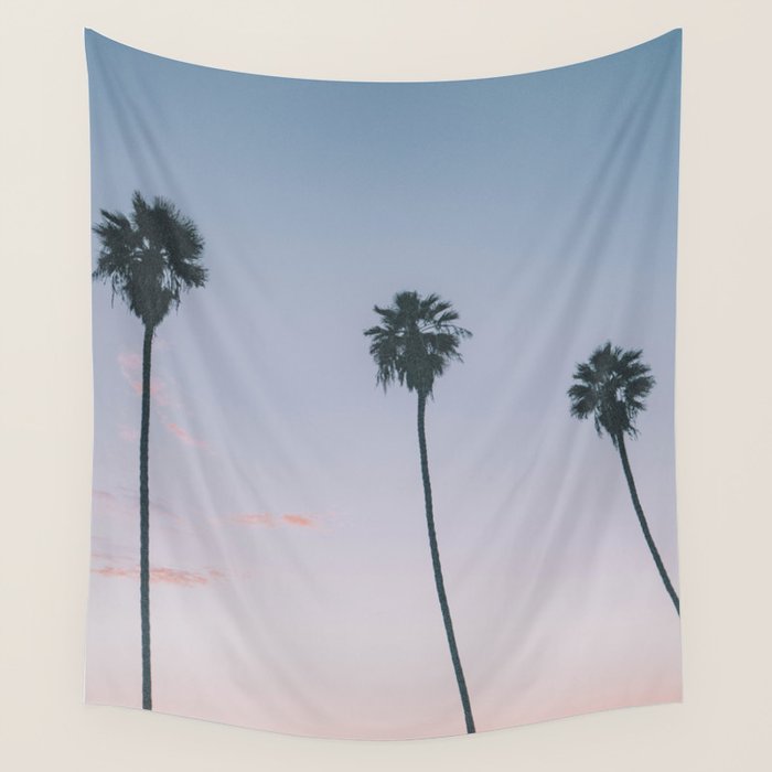 palm trees sunset iv Wall Tapestry Gallery Image 1