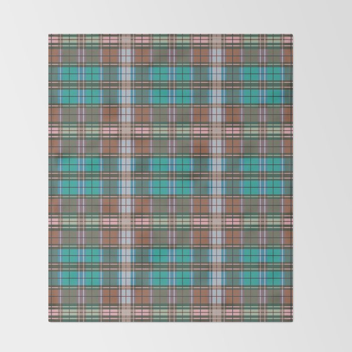 Earthy Tartan Elegance Throw Blanket Gallery Image 2