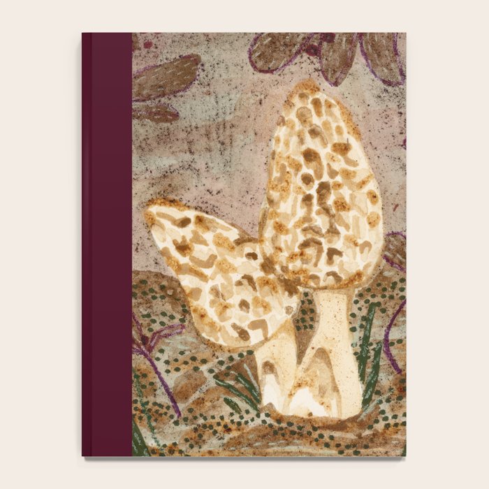 Little Morel Mushrooms in Warm Brown Notebook Gallery Image 4
