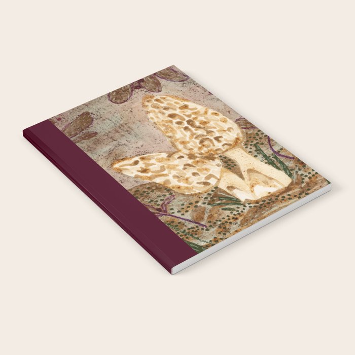 Little Morel Mushrooms in Warm Brown Notebook Gallery Image 1